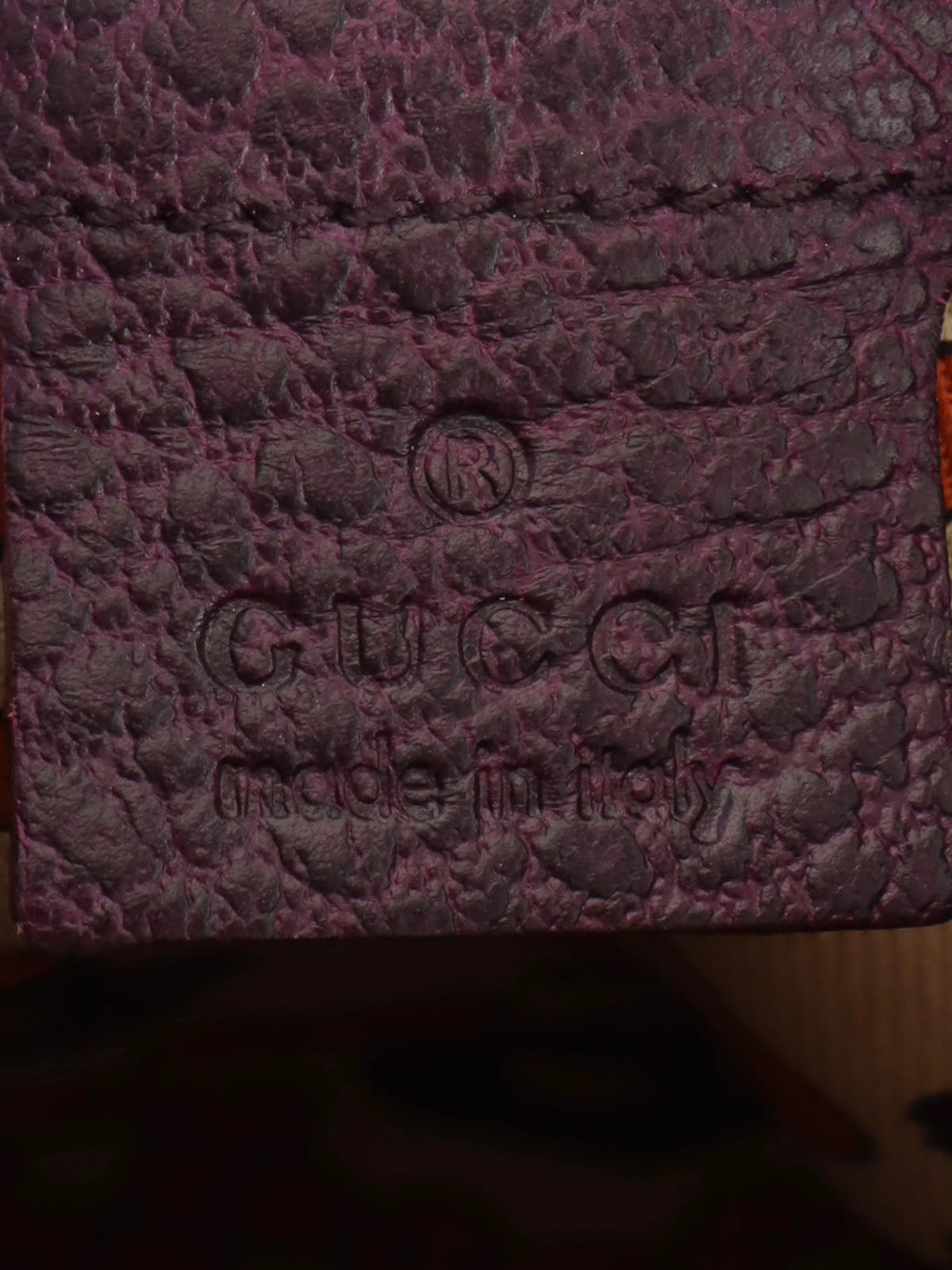 Purple Leather Horsebit Plate Shoulder Bag