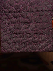 Purple Leather Horsebit Plate Shoulder Bag