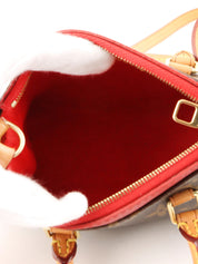 2015年製　キャンバスモノグラムポシェットナノパラス　ブラウン／レッド