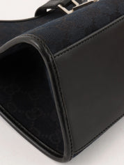 Canvas GG Pattern Jackie Shoulder Bag in Black
