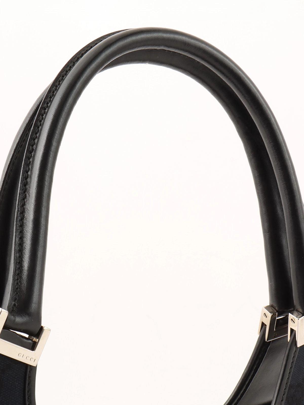 Canvas GG Pattern Jackie Shoulder Bag in Black
