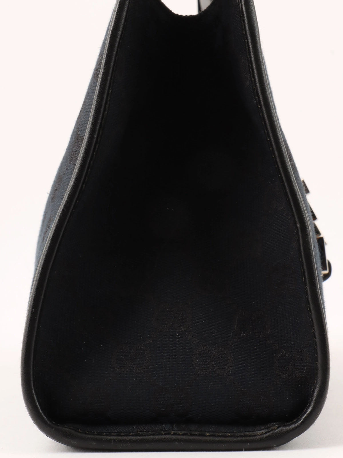 Canvas GG Pattern Jackie Shoulder Bag in Black