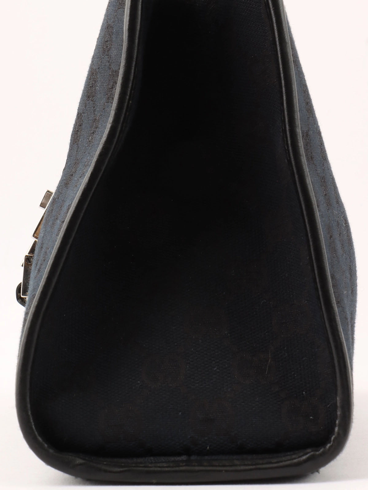 Canvas GG Pattern Jackie Shoulder Bag in Black