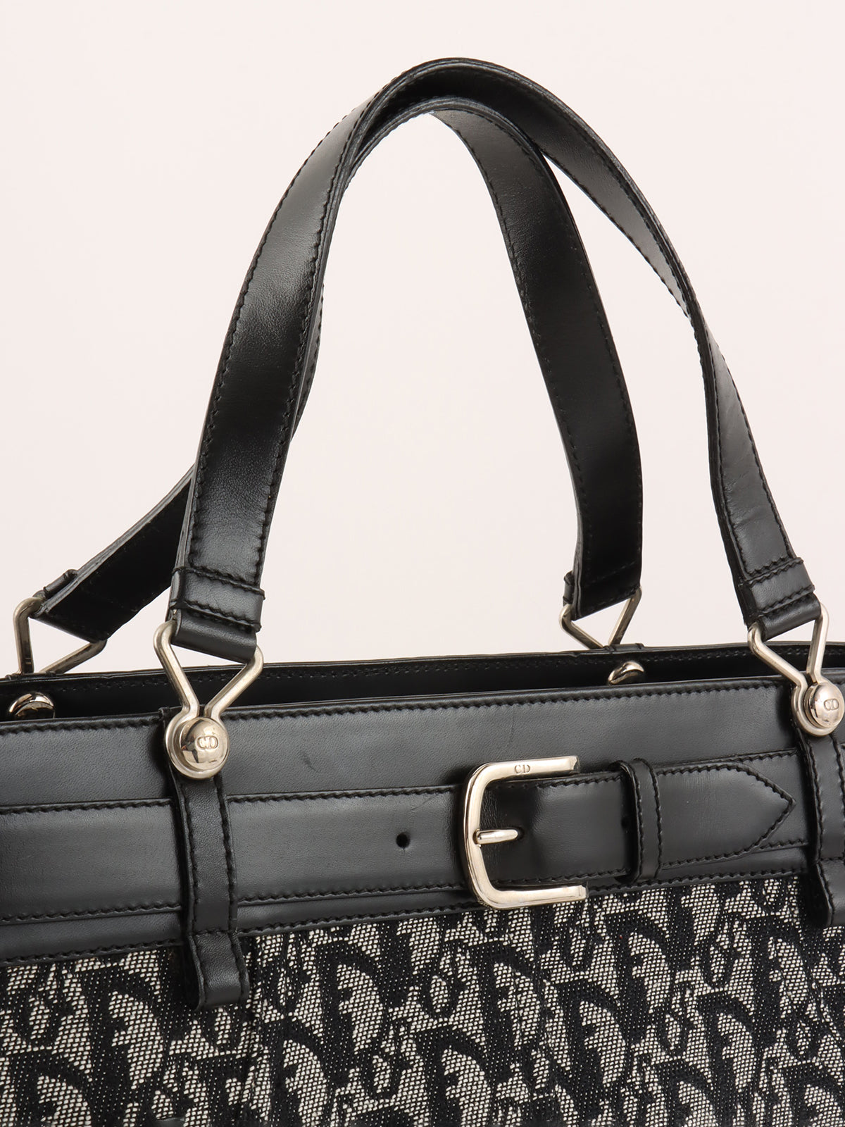 トロッターパターンハンドバッグ ブラック