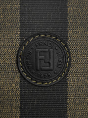 ペカンパターンロゴエンボスショルダーバッグ ブラウン/ブラック