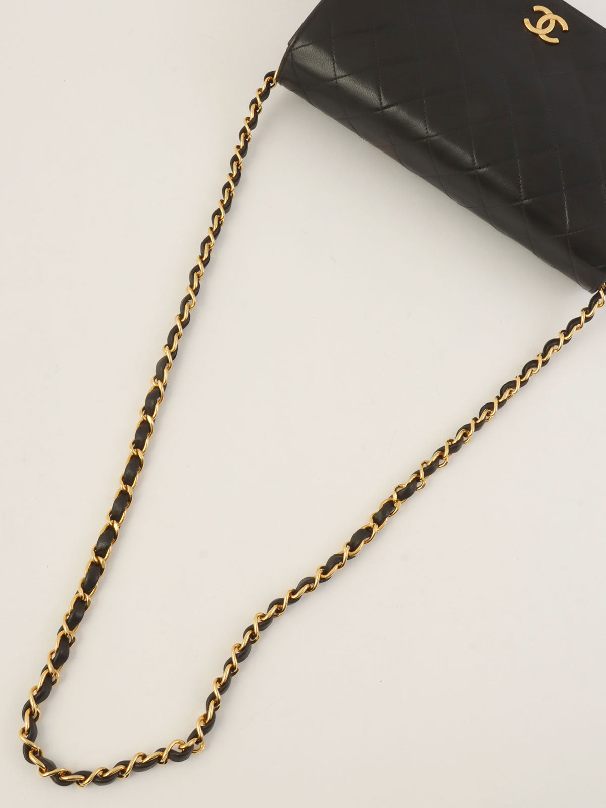 1997 Full Flap CC Mark Plate Chain Bag, Black