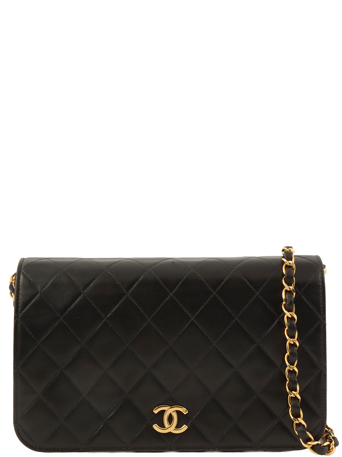 1997 Full Flap CC Mark Plate Chain Bag, Black