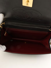 1997 Full Flap CC Mark Plate Chain Bag, Black