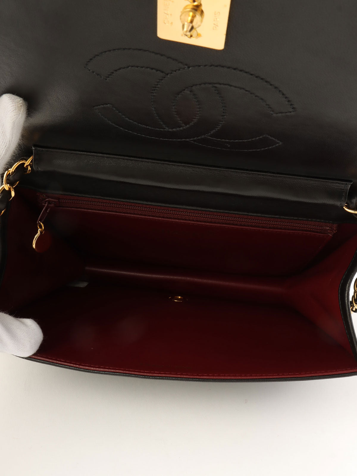 1997年頃製 フルフラップCCマークプレートチェーンバッグ ブラック