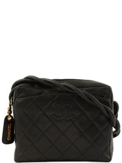 1997 CC Mark Stitch Twist Shoulder Bag Black