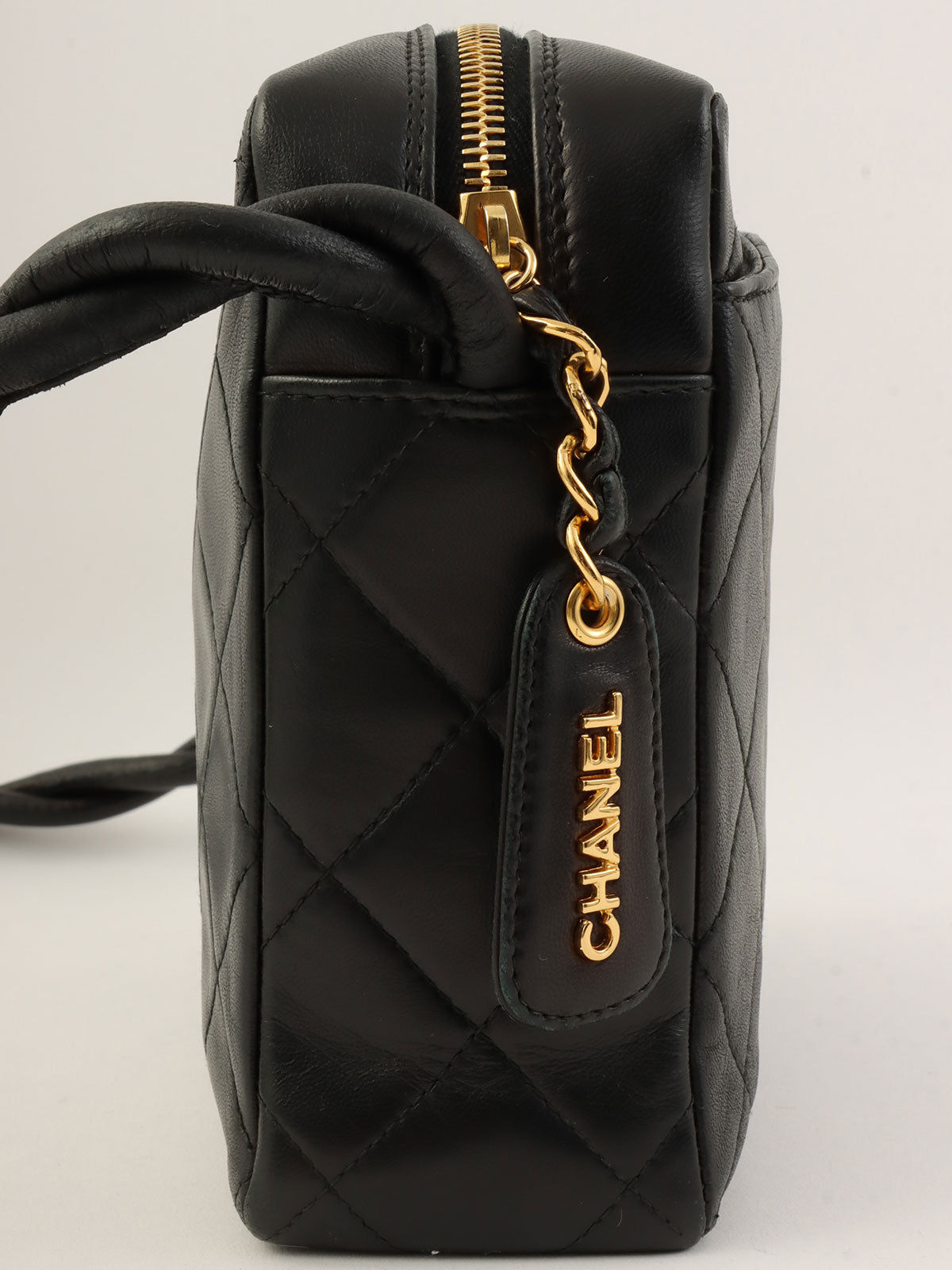 1997 CC Mark Stitch Twist Shoulder Bag Black