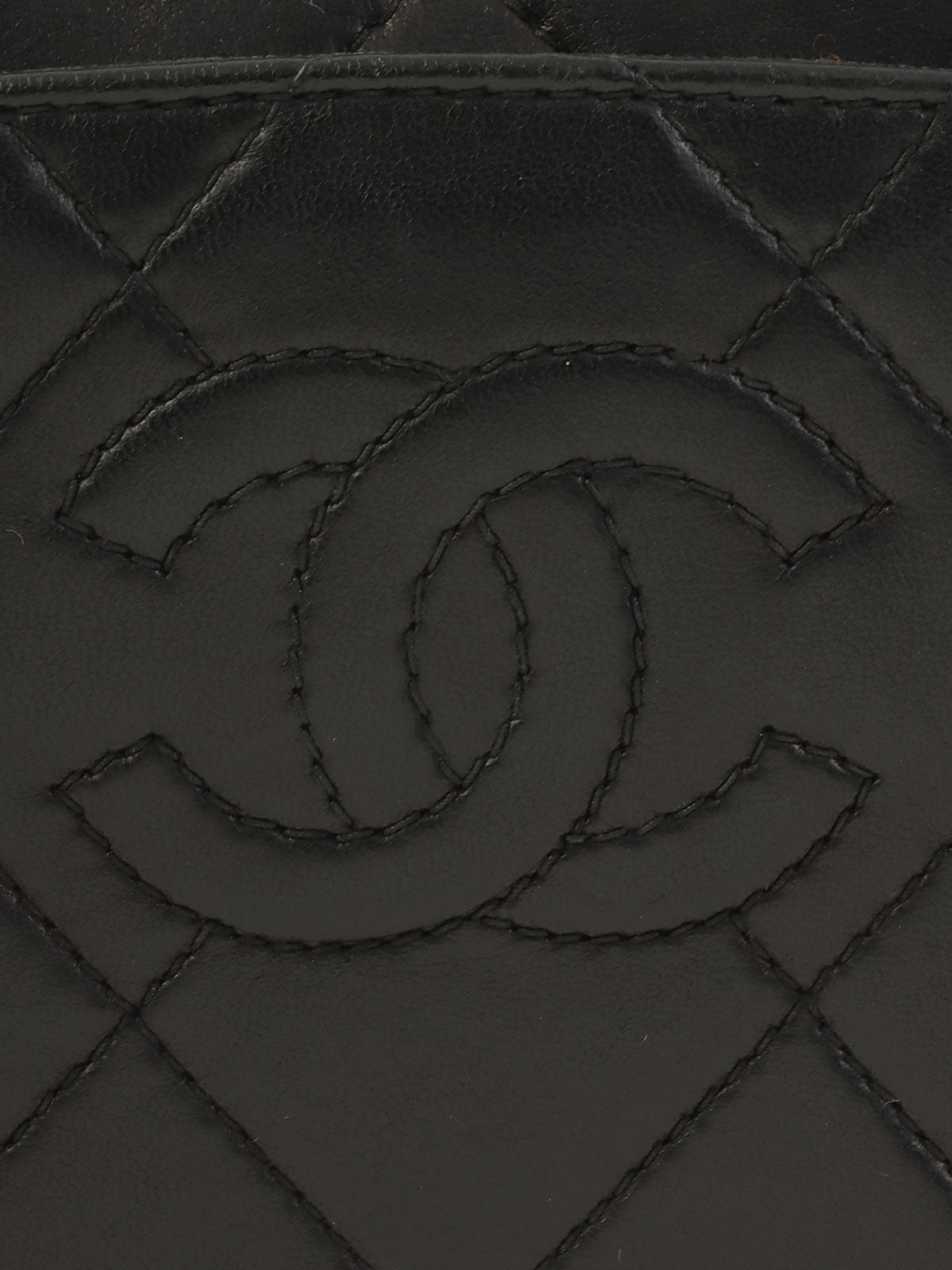 1997 CC Mark Stitch Twist Shoulder Bag Black