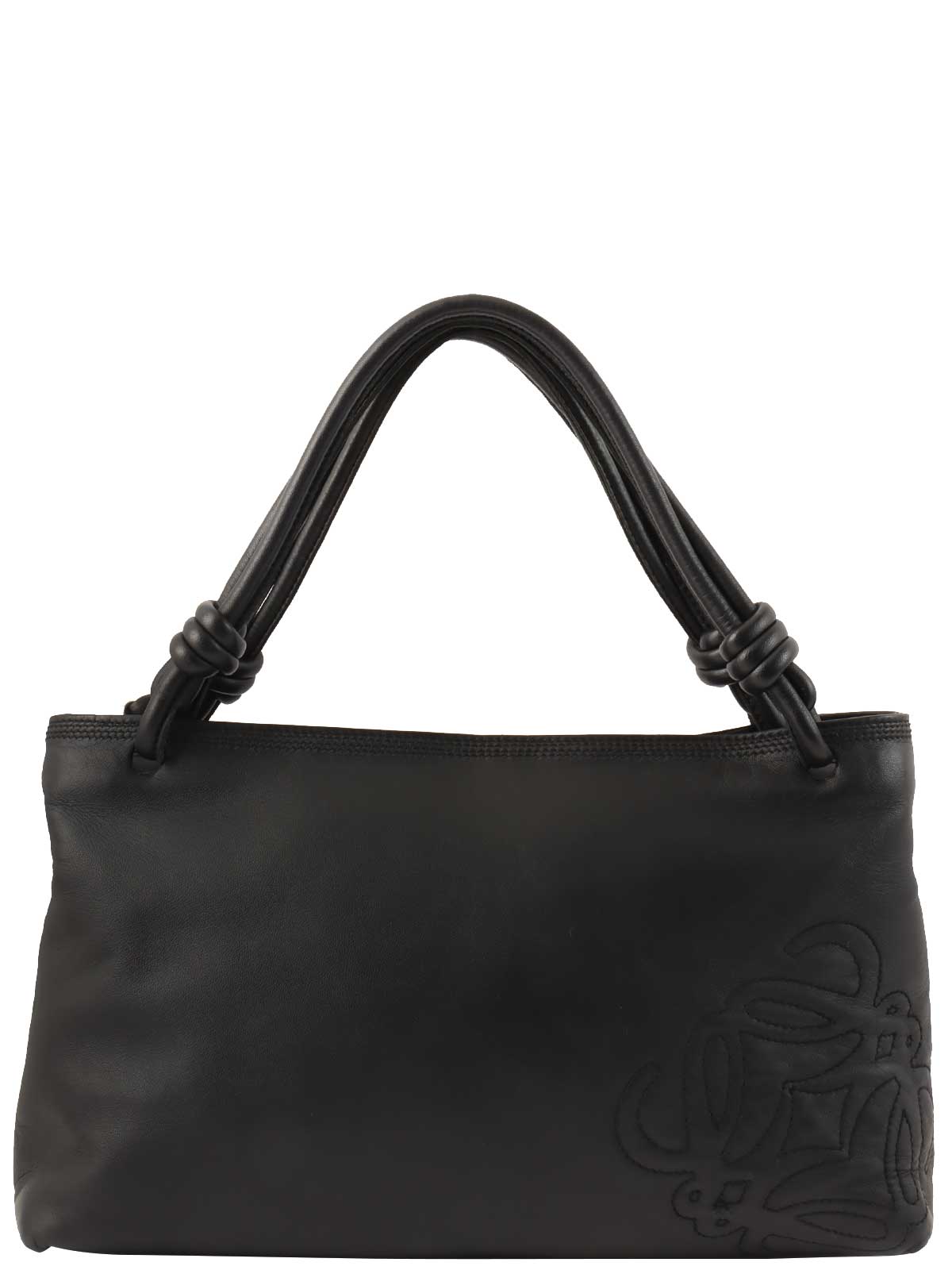Anagram Stitch Handbag Black 7