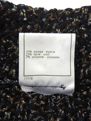 2003 CC mark button zip-up glitter knit jacket in black/silver/multi