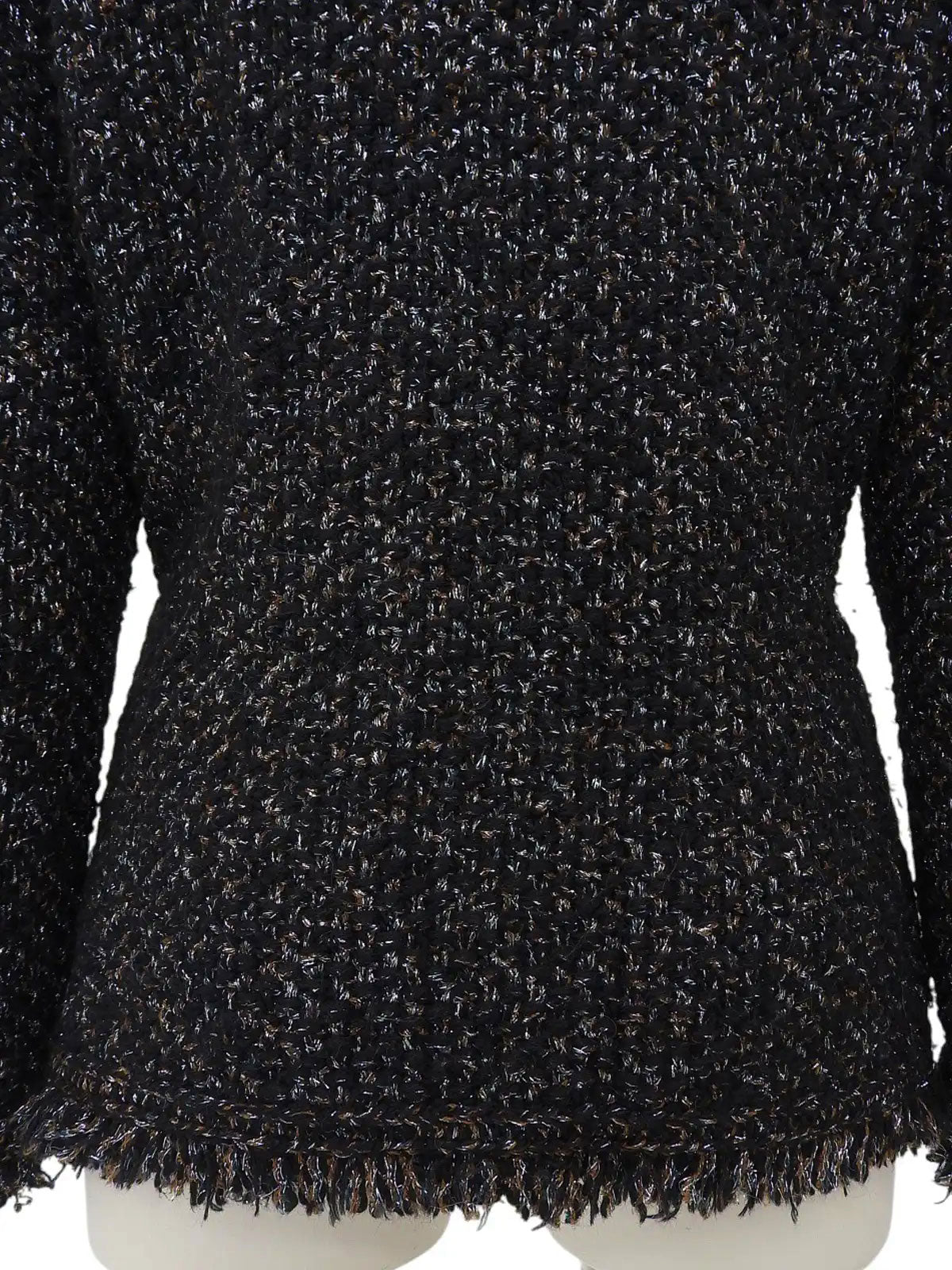 2003 CC mark button zip-up glitter knit jacket in black/silver/multi