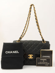 1997年頃製 キャビアスキンダブルフェイスクラシックフラップチェーンバッグ ブラック