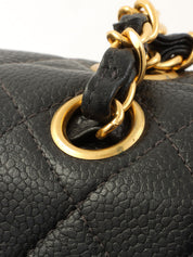 1997年頃製 キャビアスキンダブルフェイスクラシックフラップチェーンバッグ ブラック