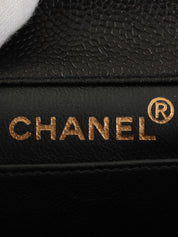 1997 Caviar Skin Double Face Classic Flap Chain Bag in Black