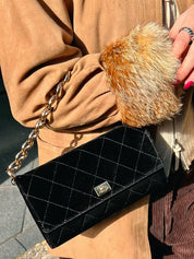 2001年頃製 ベルベットCCプレートチェーンショルダーバッグ ブラック