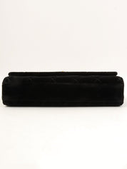 2001 Velvet CC Plate Chain Shoulder Bag Black