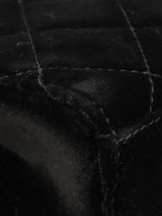2001 Velvet CC Plate Chain Shoulder Bag Black