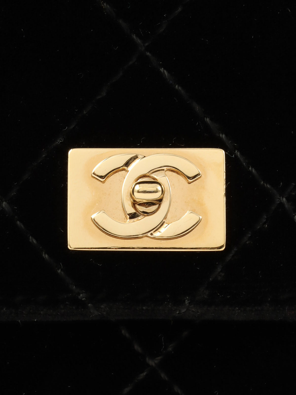 2001年頃製 ベルベットCCプレートチェーンショルダーバッグ ブラック