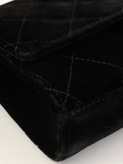 2001 Velvet CC Plate Chain Shoulder Bag Black