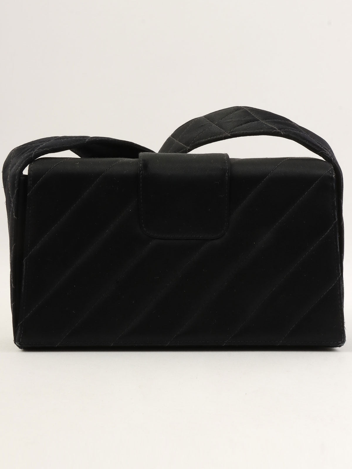 1992年頃製 シルクサテンCCターンロックショルダーバッグ ブラック