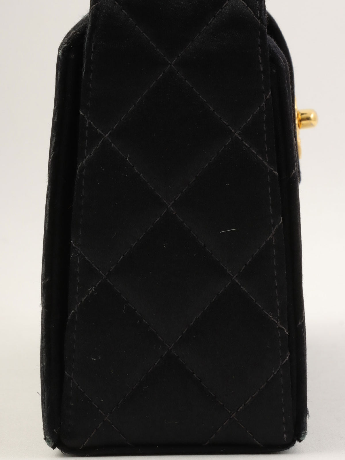 1992年頃製 シルクサテンCCターンロックショルダーバッグ ブラック