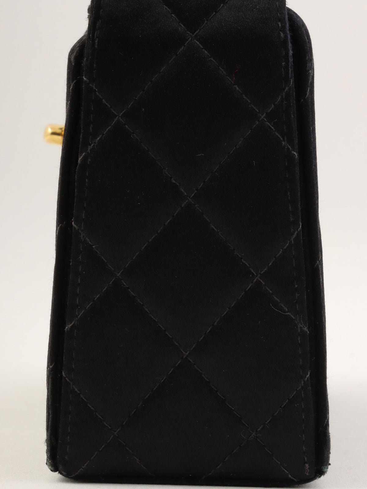 1992年頃製 シルクサテンCCターンロックショルダーバッグ ブラック