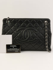 2012款鱼子酱纹皮革链条单肩包 黑色