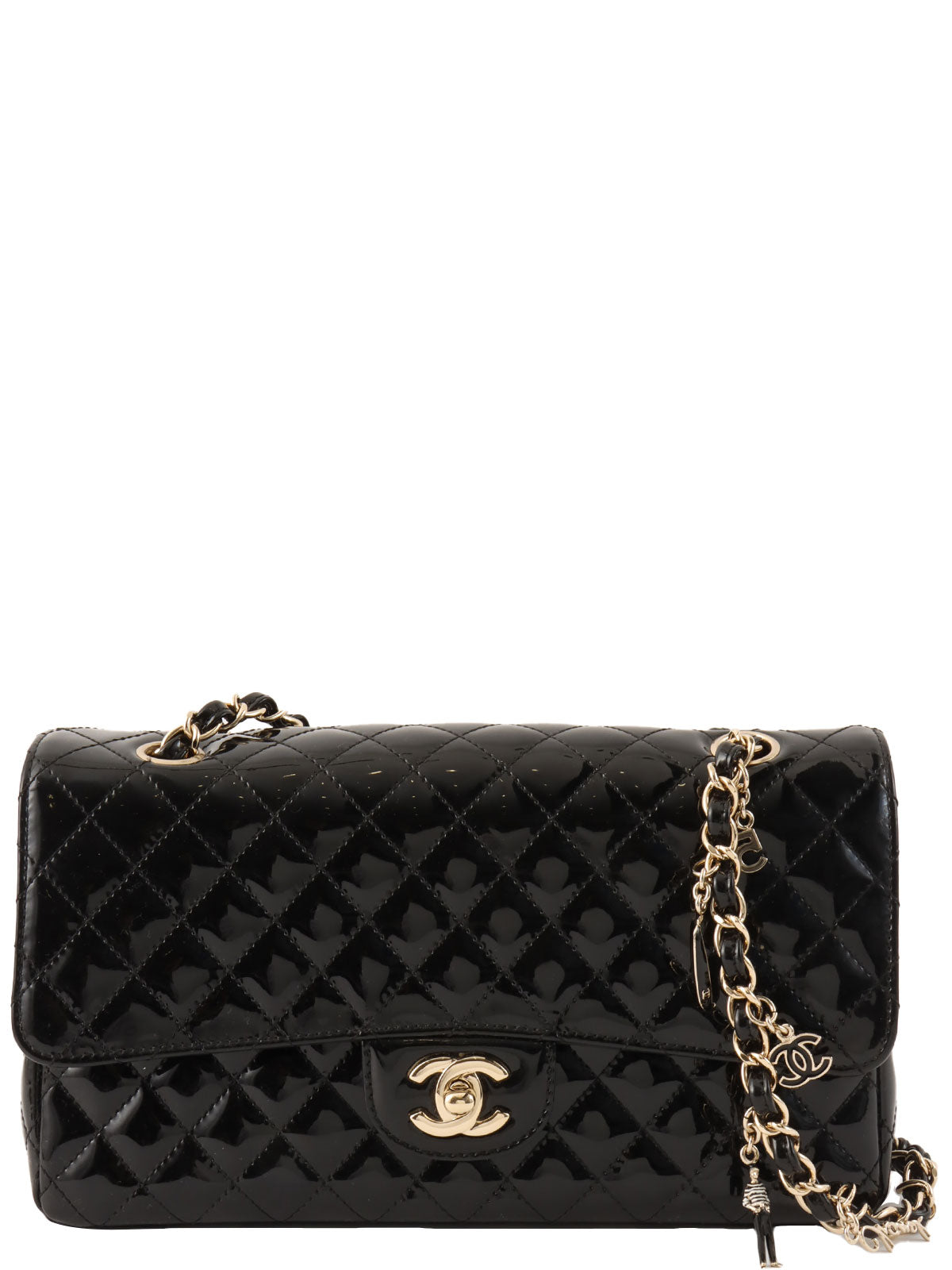 2009年頃製 パテントマルチチャームCCターンロックチェーンバッグ ブラック