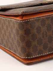 Macadam Pattern Ring Logo Plate Shoulder Bag Brown