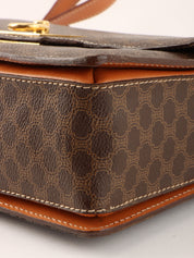 Macadam Pattern Ring Logo Plate Shoulder Bag Brown