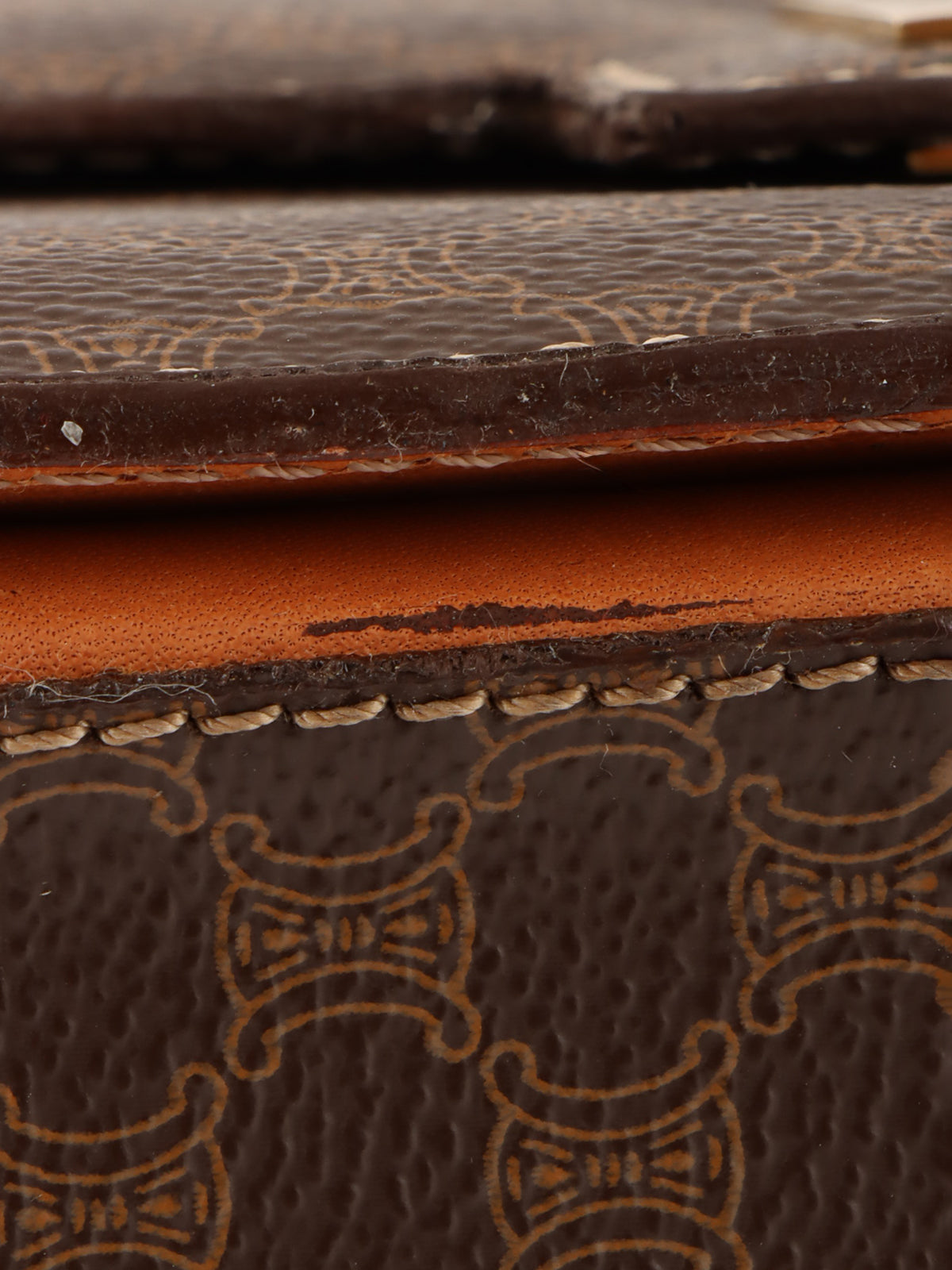 Macadam Pattern Ring Logo Plate Shoulder Bag Brown
