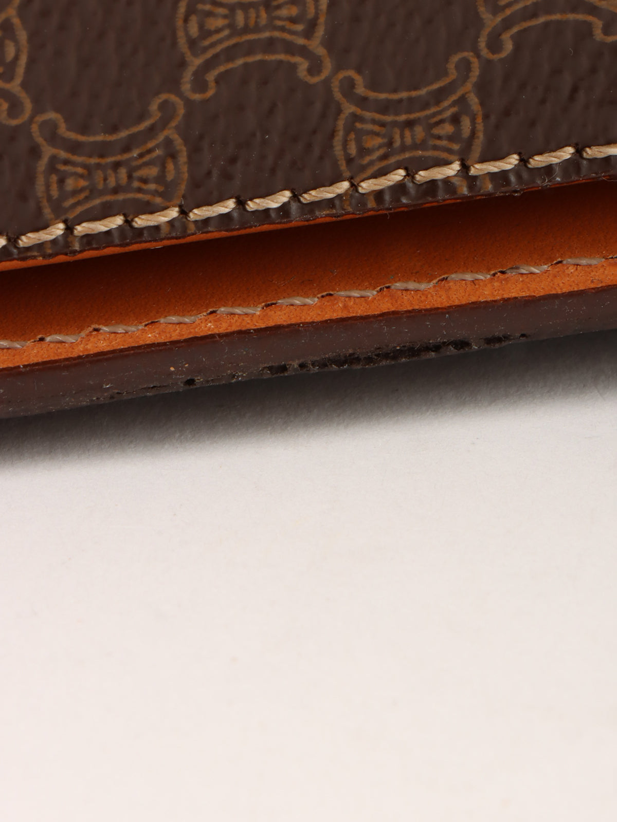 Macadam Pattern Ring Logo Plate Shoulder Bag Brown