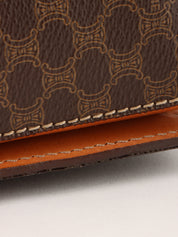 Macadam Pattern Ring Logo Plate Shoulder Bag Brown