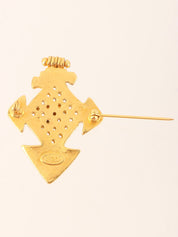 1994 Cross motif CC mark design brooch in gold