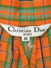 Cotton Check Pattern Shorts in Orange/Green