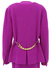 Wool Macadam Button Set-Up in Dahlia Purple