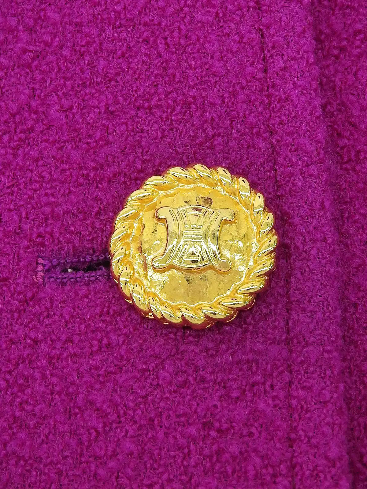 Wool Macadam Button Set-Up in Dahlia Purple