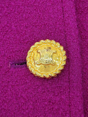 Wool Macadam Button Set-Up in Dahlia Purple