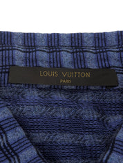 コットンチェックパターンポロシャツ ブルー