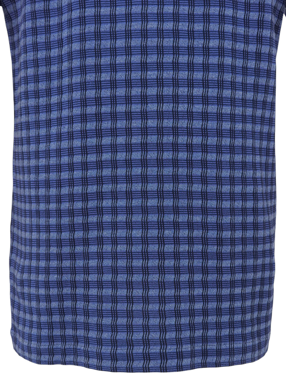 コットンチェックパターンポロシャツ ブルー