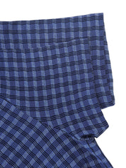 コットンチェックパターンポロシャツ ブルー