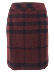 ウールチェックパターンロゴボタンセットアップ　ボルドー／ブラック