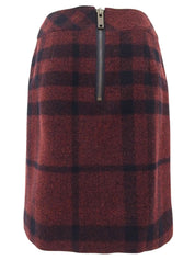 ウールチェックパターンロゴボタンセットアップ　ボルドー／ブラック