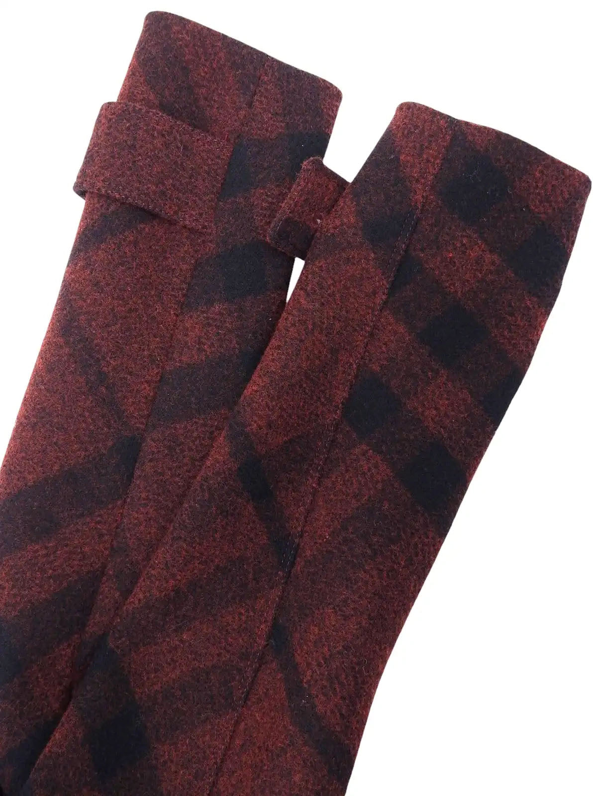 ウールチェックパターンロゴボタンセットアップ　ボルドー／ブラック