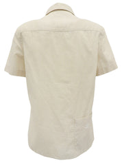 1999年製 ストライプパターンCCマーク刺繍半袖シャツ ベージュ/ホワイト