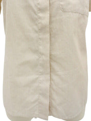 1999年製 ストライプパターンCCマーク刺繍半袖シャツ ベージュ/ホワイト